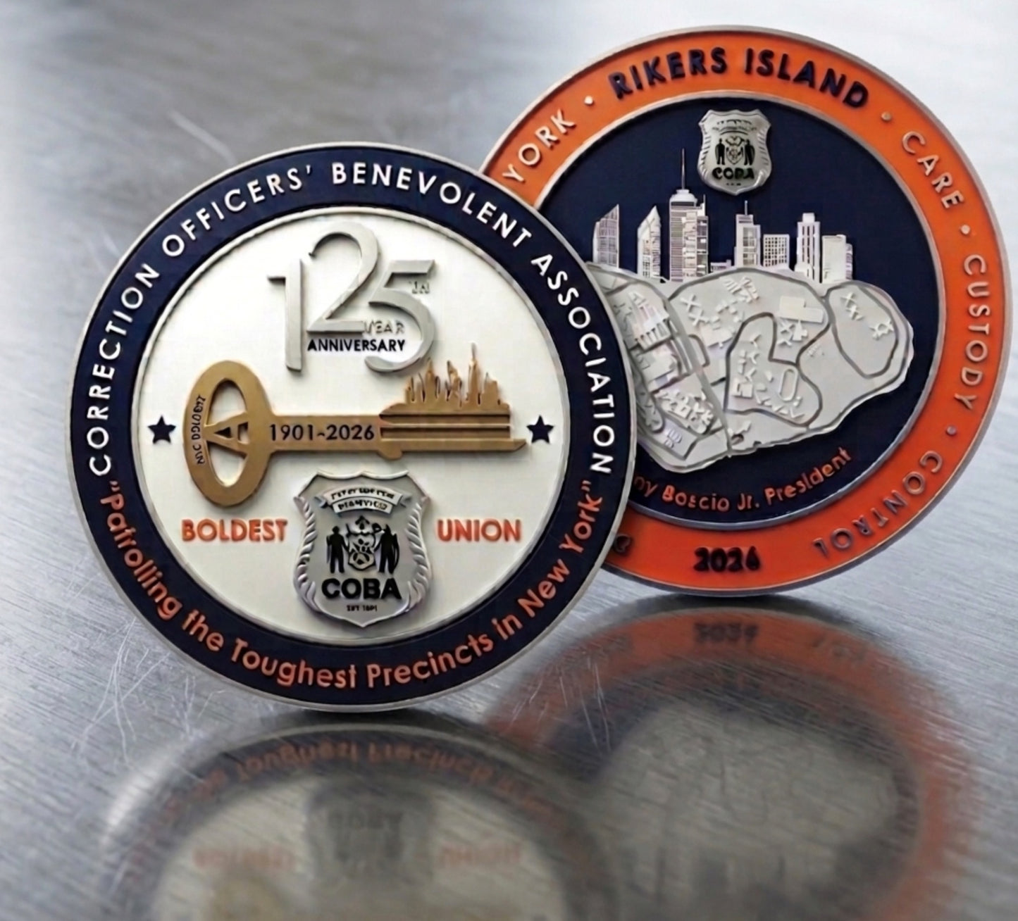 COBA 125th Year Special Edition Collective Blue Velvet Box with a Challenge Coin, Lapel Pin and Exclusive Platinum Card